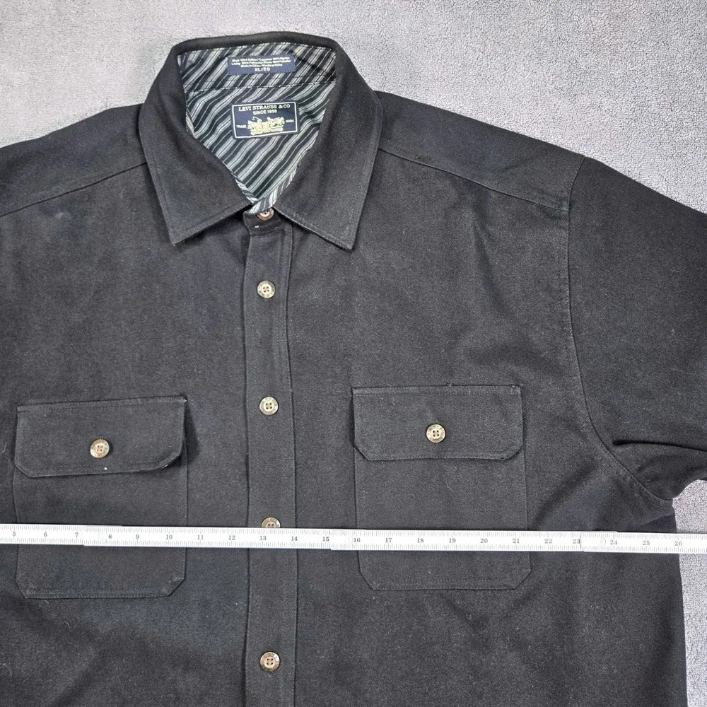 Levis‎ Mens XL Black Lined Shirt Jacket Heavyweight Canvas Shacket Utility Coat
